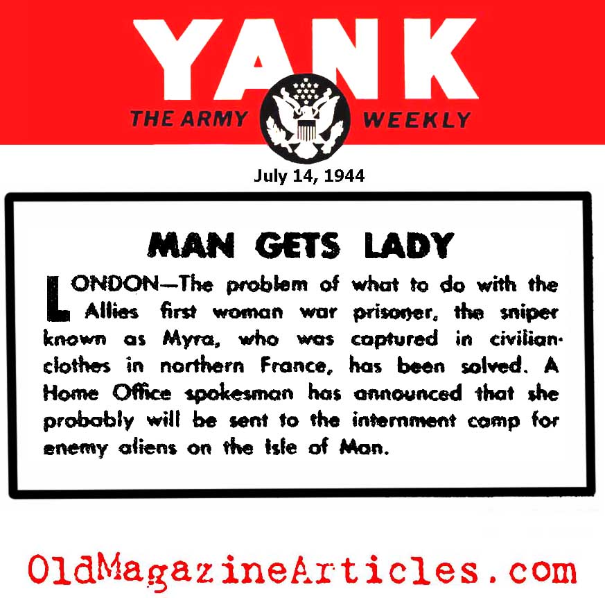 Captured: A Woman Sniper (Yank Magazine, 1944)